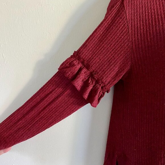 Democracy Long Sleeve Maroon Top Womens Large - Picture 8 of 11